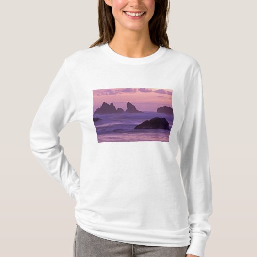 T-shirt Coucher de soleil sur les Sea Stacks de Bandon Bea (Devant)