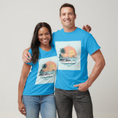 T-shirt Coucher de soleil sur un katamaran (Unisexe)