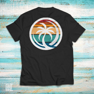 T-shirt Coucher de soleil sur un palmier rétro vague plage