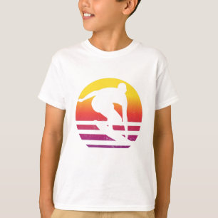 T-shirt Coucher de soleil surfeur Rétro
