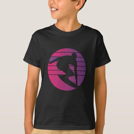 T-shirt Coucher de soleil surfeur Rétro (Devant)