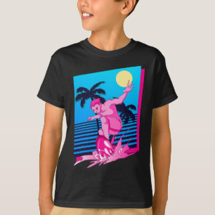 T-shirt Coucher de soleil Synthwave Surfeur Palmiers Surf