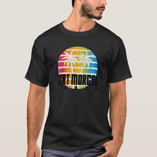 T-shirt Coucher de soleil tropical Fort Morgan Plage Alaba (Devant)