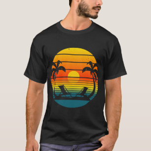 T-shirt Coucher de soleil tropical reflet Ocean Palm Trees