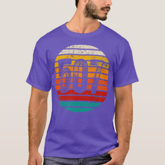 T-shirt Coucher de soleil Vintage en détresse 507 Code de