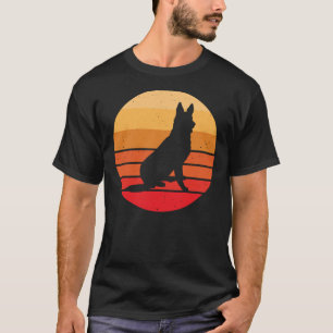 T-shirt Coucher de soleil Vintage rétro berger allemand