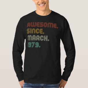 T-shirt Coucher de soleil vintage stupéfiant depuis mars 1