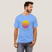 T-shirt coucher du soleil de 80s Synthwave (Devant entier)