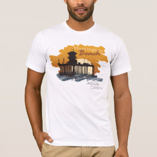 T-shirt Coucher du soleil de pilier de Huntington Beach -