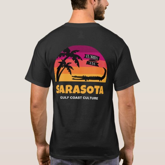 T-shirt Coucher du soleil de Sarasota la Floride avec le (Dos)