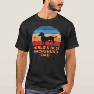 T-shirt Coucher du soleil du meilleur papa du teckel du