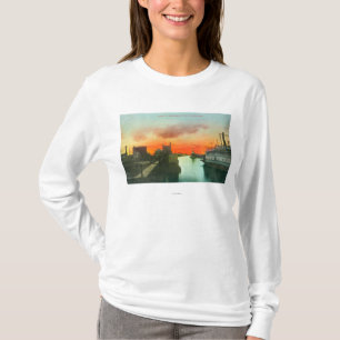 T-shirt Coucher du soleil sur le port ViewStockton, CA