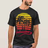 T-shirt Coucher du soleil tropical de Galveston 80s (Devant)