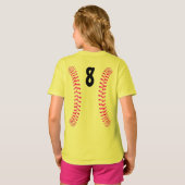 T-shirt Couches de softball rapide avec Joueur Jersey Numé (Dos entier)