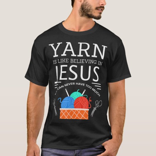 T-shirt Coudre Jésus Quilting Yarn Aiguille chrétienne (Devant)