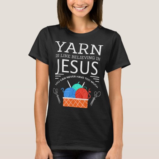 T-shirt Coudre Jésus Quilting Yarn Aiguille chrétienne (Devant)