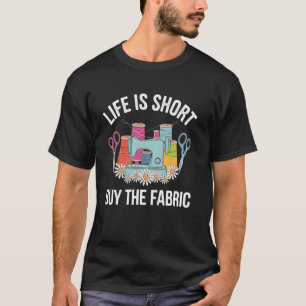 T-shirt Coudre La Vie Est Court Acheter Le Tissu Drôle Cou