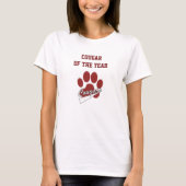 T-shirt Cougar de l'année Drôle rouge foncé (Devant)