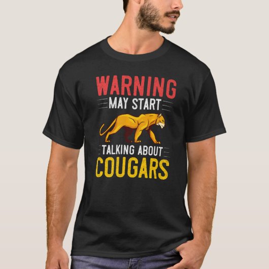 T-shirt Cougar Mountain Lion Animal Cat Head Cute Wildcat  (Devant)
