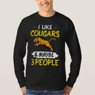 T-shirt Cougar Mountain Lion Animal Cat Head  Cute Wildcat
