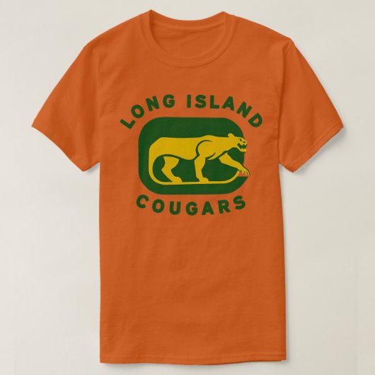 T-shirt Cougars de Long Island défunts Hockey NAHL 1973 (Design devant)