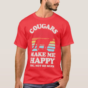 T-shirt Cougars me rendre heureux Sunset Retro pour hommes