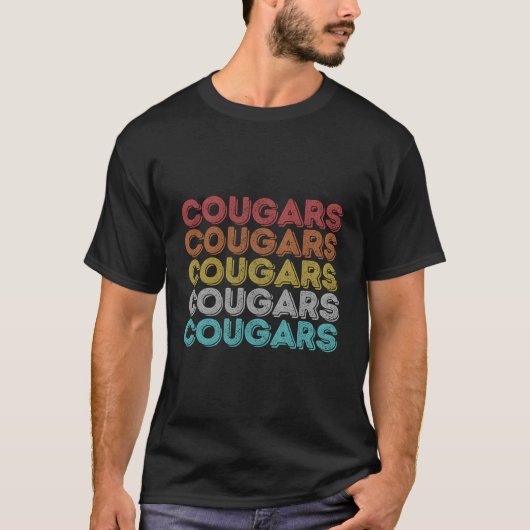 T-shirt Cougars rétro vintage (Devant)