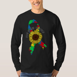 T-shirt Couleur À L'Extérieur Des Lignes Puzzle Cool Autis