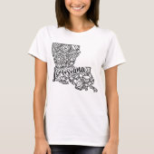 T-shirt Couleur adulte Louisiana Line Art Mandala Map (Devant)