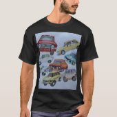 T-shirt couleur aquarelle Fiat 128 (Devant)