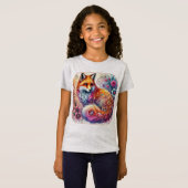 T-shirt couleur aquarelle Fox (Devant entier)