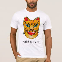 T-shirt couleur Aquarelle Jaguar Wild & Free Laugh