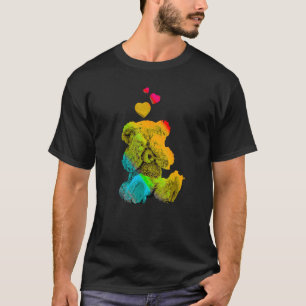 T-shirt Couleur arc-en-ciel Ours en peluche avec Coeurs co