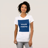 T-shirt Couleur blanche Ajouter votre image photo logo pho (Devant entier)