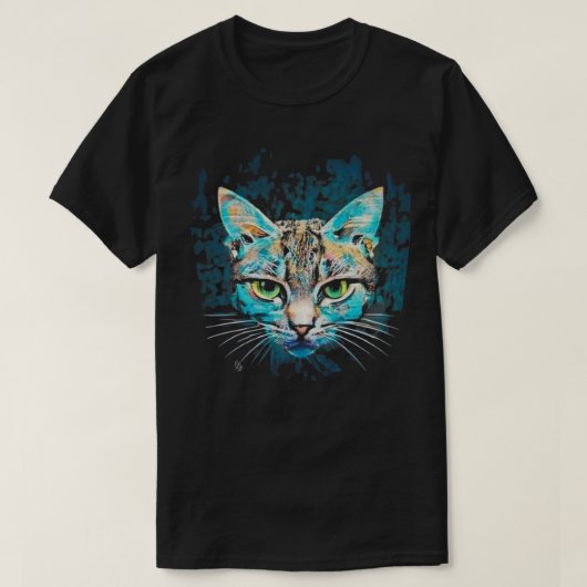 T-shirt couleur bleu chat (Design devant)