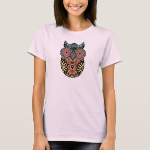 T-shirt Couleur de hibou de crâne de sucre