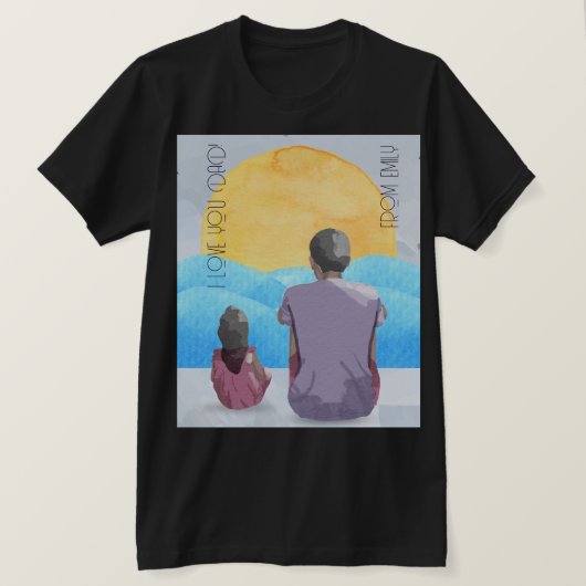 T-shirt Couleur de l'eau Vue mer pour papa (Design devant)