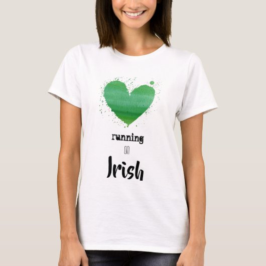 T-shirt *~* Couleur d'eau coureur Fitness Coeur irlandais (Devant)
