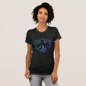 T-shirt Couleur d'eau douce conception octopus (Devant entier)