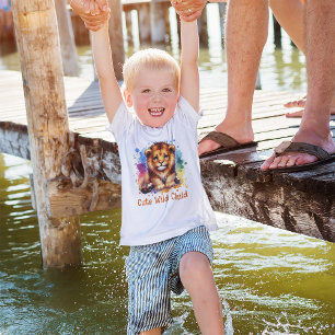 T-shirt Couleur d'eau douce enfant Lion personnalisé