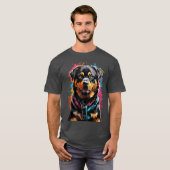 T-shirt Couleur d'éclaboussure Rottweiler (Devant entier)