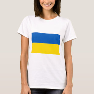 T-shirt couleur drapeau de l'Ukraine solide