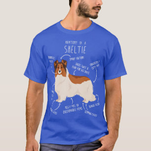 T-shirt Couleur en tête blanc étagère Shetland Sheepdog An