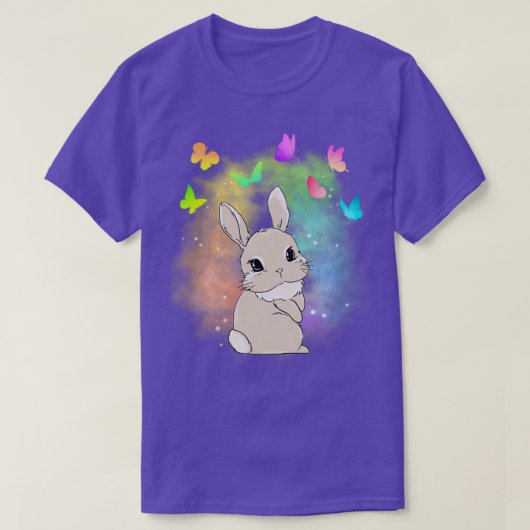 T-shirt Couleur et Papillon de lapin mignonne poussière ma (Design devant)