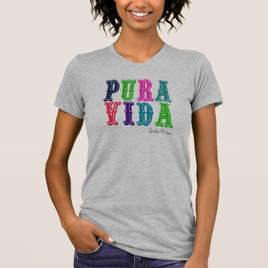 T-shirt couleur féminin Vida Costa Rica (Devant)