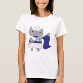 T-shirt Couleur Garde Cat Bleu Blanc (Devant)