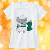 T-shirt Couleur Garde Chat Vert Blanc