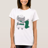 T-shirt Couleur Garde Chat Vert Blanc (Devant)