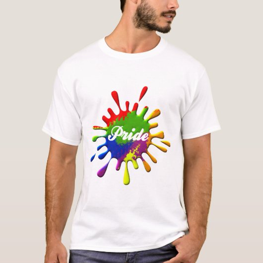 T-shirt Couleur gay pride arc-en-ciel (Devant)