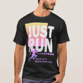 T-shirt Couleur Juste Exécuter Marathon Runner Track Race  (Devant)